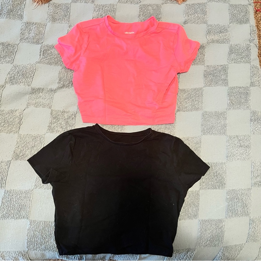 Wild Fable Vibrant Pink and Classic Black Baby Tees